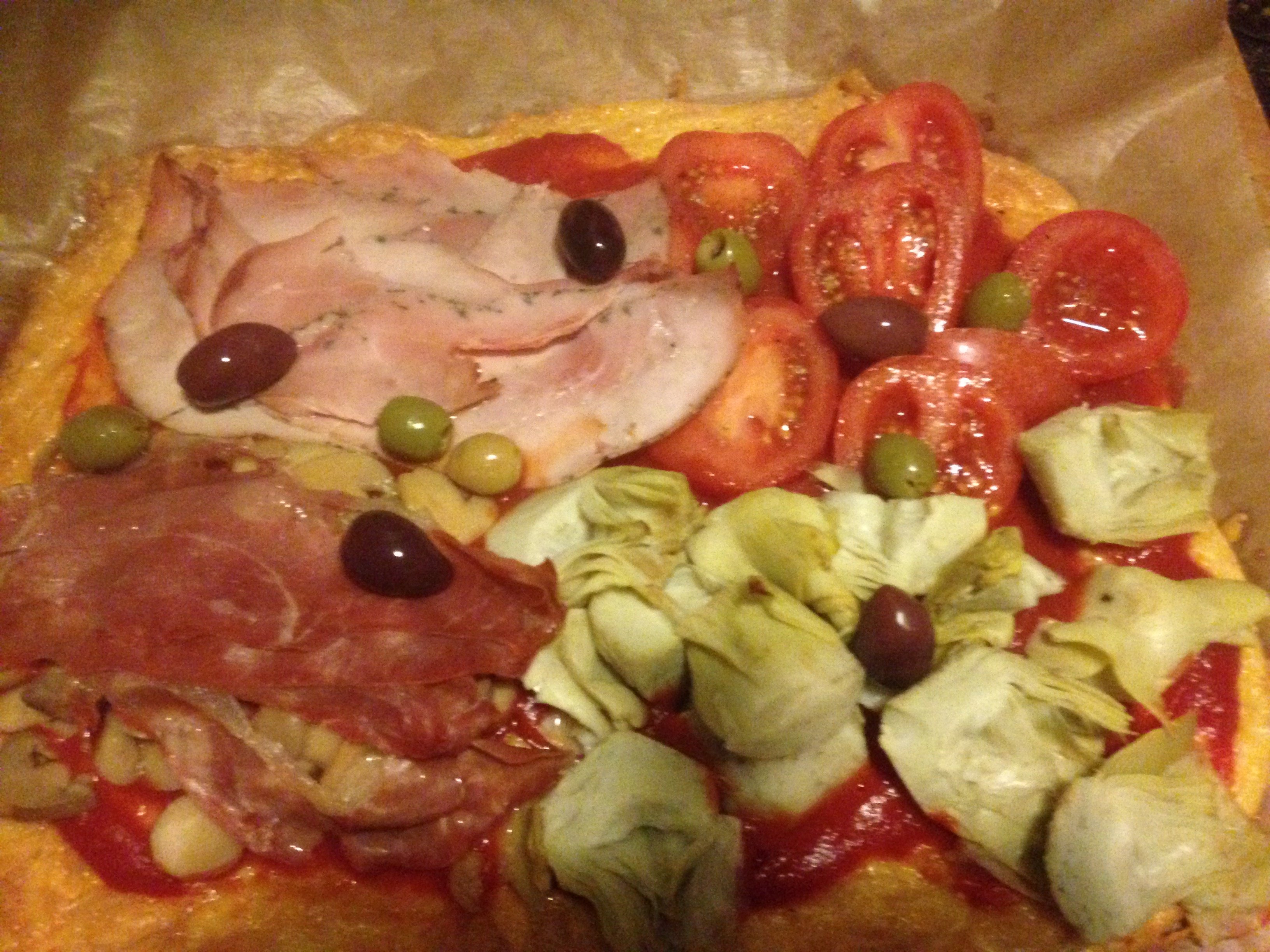 Keto Pizza Quattro Stagioni