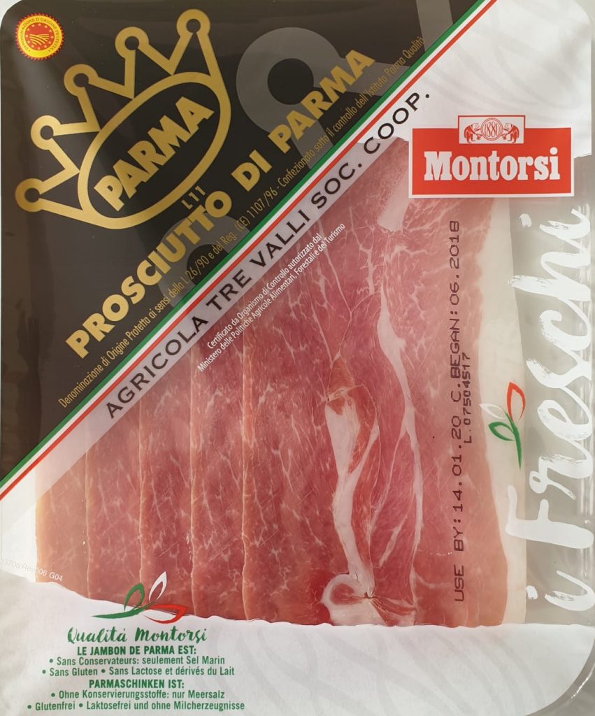 Prosciutto di Parma bevat geen nitriet
