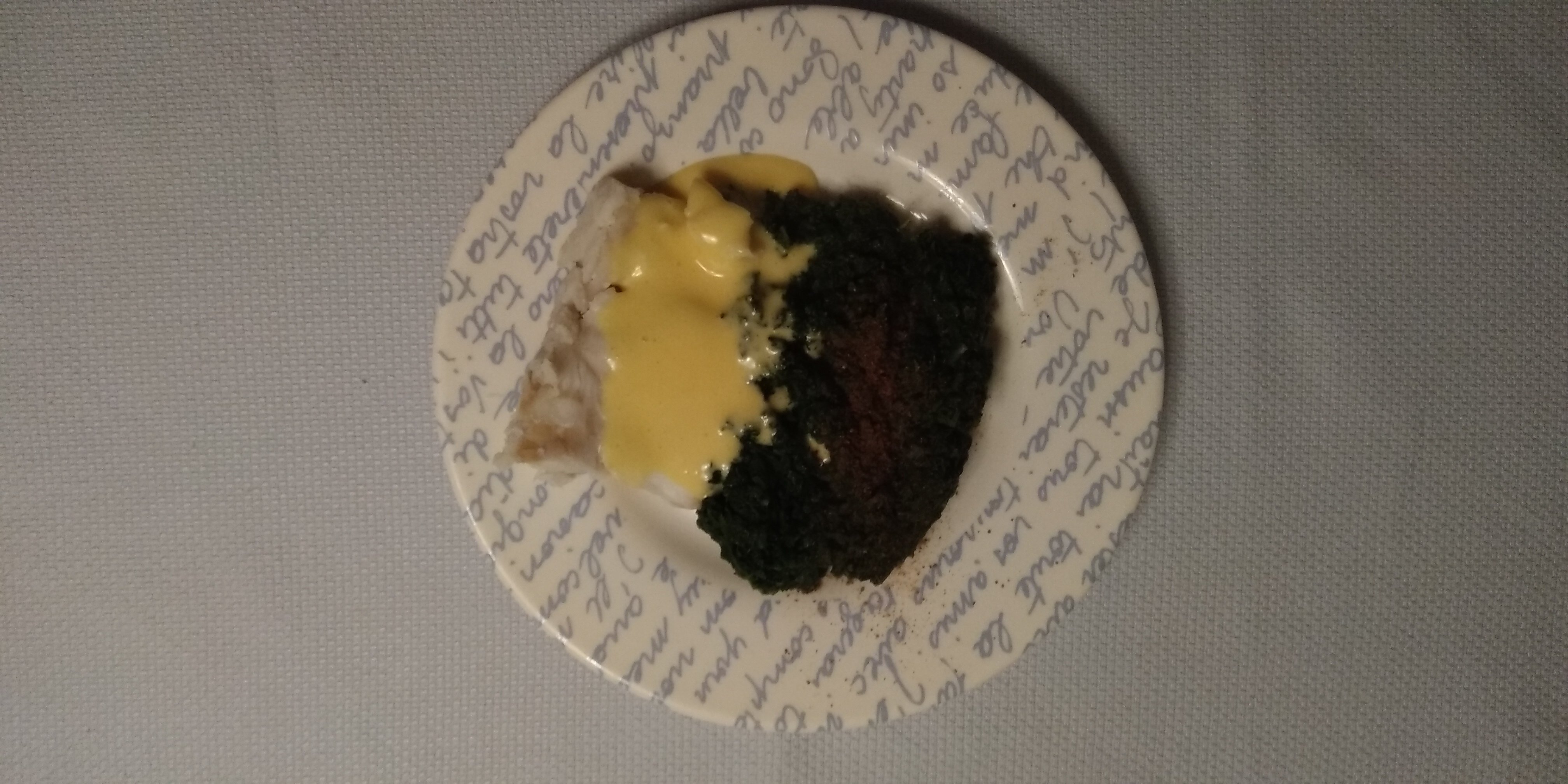 Kabeljauw, Hollandaise saus en spinazie