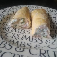 Wrap met zalm en roomkaas